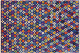 handmade Modern Balouchi Blue Orange Hand Knotted RECTANGLE 100% WOOL area rug 5x7