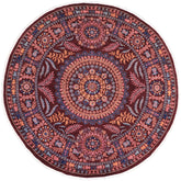handmade Traditional Kafkaz Red Blue Hand Knotted ROUND 100% WOOL area rug 10' x 10'