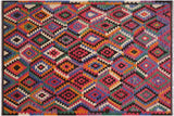 Rustic Turkish Kilim Charlott Hand-Woven Wool Rug - 6'6'' x 9'1''