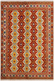 handmade Geometric Balouchi Beige Red Hand Knotted RECTANGLE 100% WOOL area rug 5x7