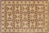 handmade Modern Kafkaz Brown Beige Hand Knotted RECTANGLE 100% WOOL area rug 9' x 11'