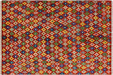 handmade Modern Balouchi Red Blue Hand Knotted RECTANGLE 100% WOOL area rug 5x6