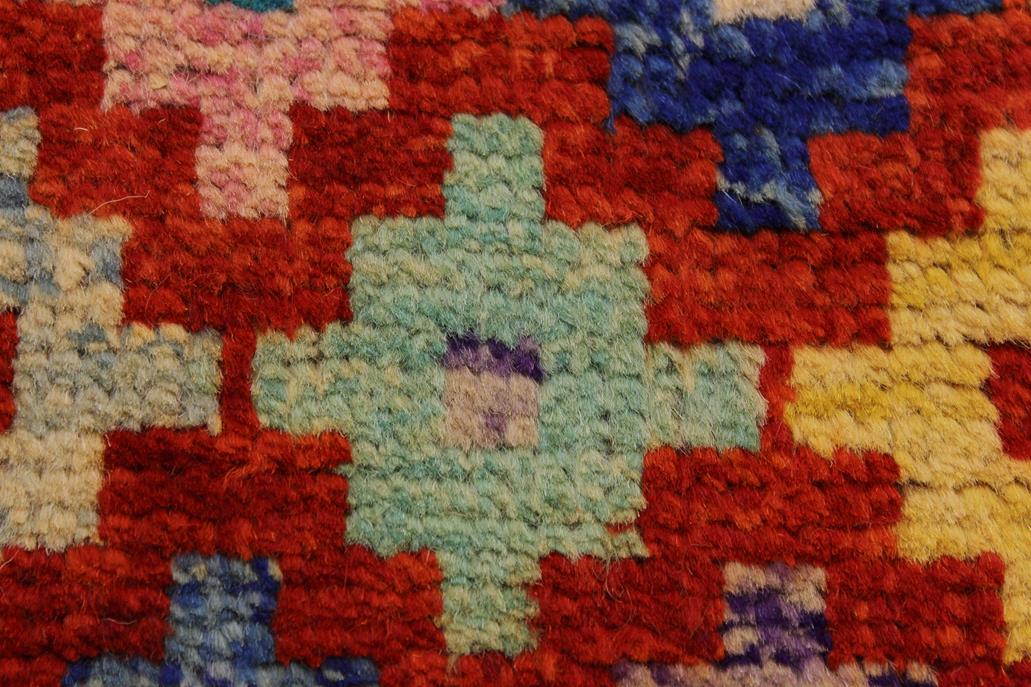 handmade Geometric Balouchi Red Blue Hand Knotted RECTANGLE 100% WOOL area rug 5' x 6'