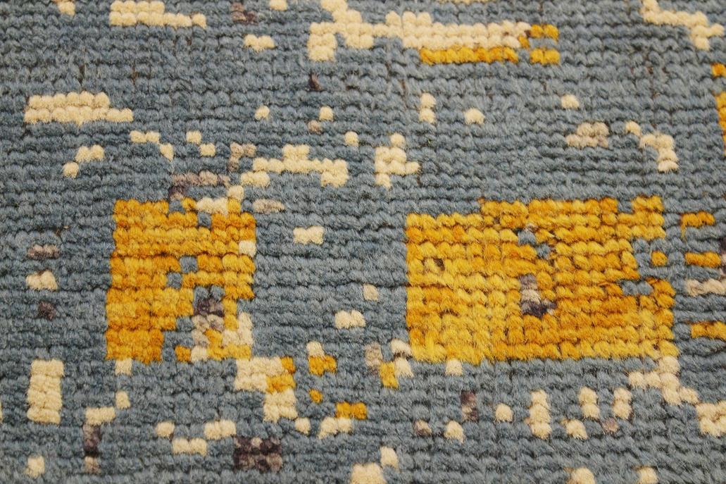 handmade Geometric Balouchi Blue Beige Hand Knotted RECTANGLE 100% WOOL area rug 5' x 6'