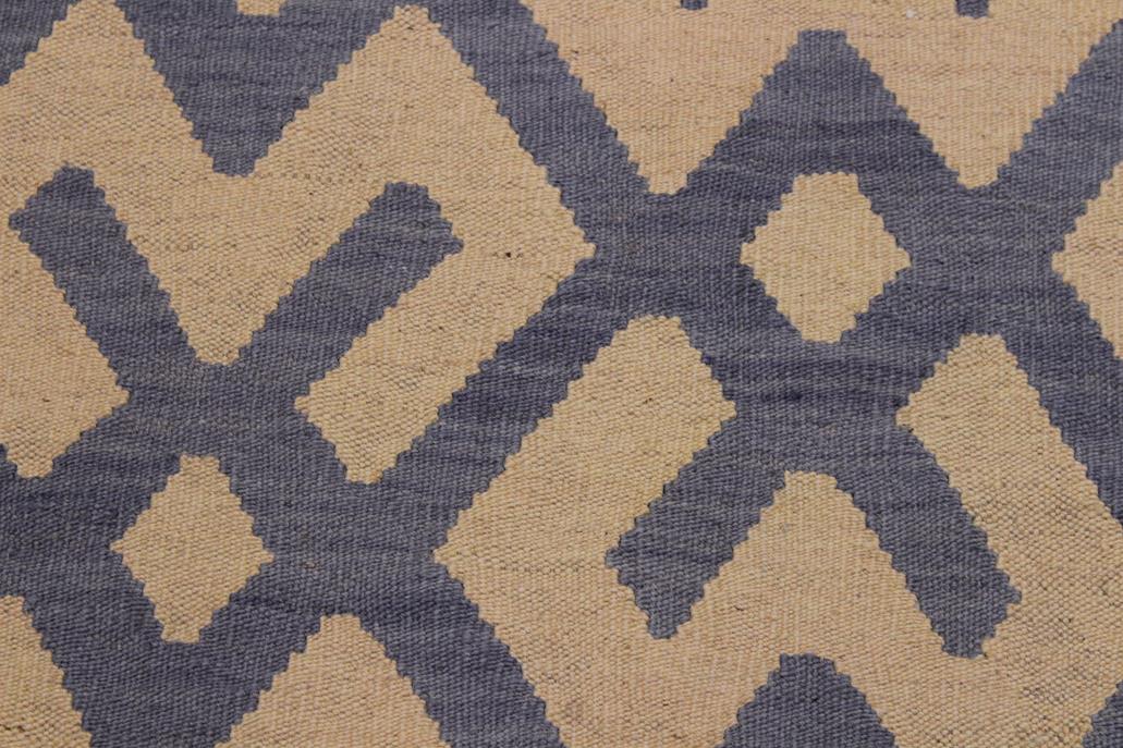 Flat Weave Kilim, Antique, Navaho, Vintage, Handmade, Modern Kilim Beige Purple Hand-Woven Rectangle 100% Wool Area Rug 6 x 8