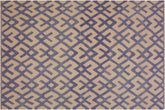 handmade Modern Kilim Beige Purple Hand-Woven RECTANGLE 100% WOOL area rug 6 x 8