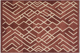 handmade Modern Kilim Brown Beige Hand-Woven RECTANGLE 100% WOOL area rug 7 x 10