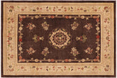 handmade Traditional Kafkaz Brown Tan Hand Knotted RECTANGLE 100% WOOL area rug 9' x 12'