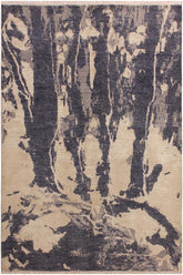 handmade Modern Kafkaz Gray Ivory Hand Knotted RECTANGLE 100% WOOL area rug 4X6