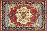 handmade Traditional Kafkaz Red Blue Hand Knotted RECTANGLE 100% WOOL area rug 12' x 14'