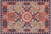 handmade Geometric Mamluk Drk. Blue Rust Hand Knotted RECTANGLE 100% WOOL area rug 9 x 12