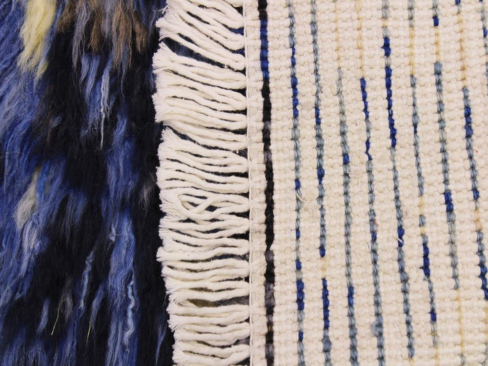 handmade Modern Moroccan Blue Gray Hand Knotted RECTANGLE 100% WOOL area rug 2x3