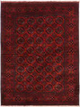 handmade Tribal Biljik Khal Mohammadi Drk. Red Black Hand Knotted RECTANGLE 100% WOOL area rug 4x6