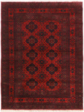 handmade Tribal Biljik Khal Mohammadi Drk. Red Black Hand Knotted RECTANGLE 100% WOOL area rug 4x7