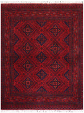 handmade Tribal Biljik Khal Mohammadi Red Blue Hand Knotted RECTANGLE 100% WOOL area rug 5x7