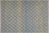 handmade Modern Kilim Lt. Blue Black Hand-Woven RECTANGLE 100% WOOL area rug 8 x 10