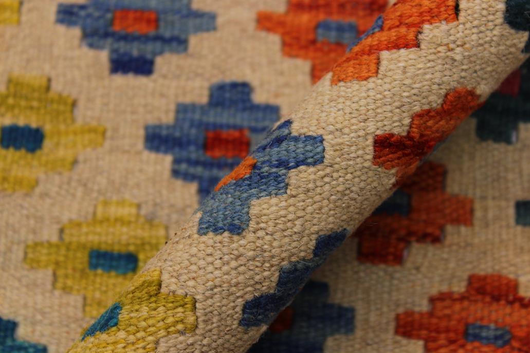 Flat Weave Kilim, Antique, Navaho, Vintage, Handmade, Modern Kilim Ivory Pink Hand-Woven Rectangle 100% Wool Area Rug 3 x 5