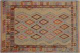 Bohemian Turkish Kilim Beatrice Hand-Woven Wool Rug - 4'11'' x 7'0''