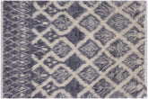 handmade Geometric Moroccan Gray Ivory Hand Knotted RECTANGLE 100% WOOL area rug 3' x 5'
