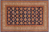 handmade Geometric Super Kazak Blue Beige Hand Knotted RECTANGLE 100% WOOL area rug 9' x 12'