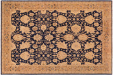 handmade Transitional Kafkaz Blue Brown Hand Knotted RECTANGLE 100% WOOL area rug 10' x 13'