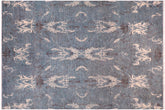 handmade Modern Kafkaz Lt. Blue Ivory Hand Knotted RECTANGLE 100% WOOL area rug 9' x 12'