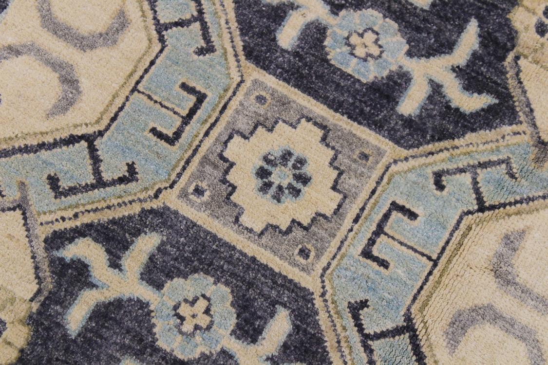 handmade Traditional Kafkaz Drk. Gray Ivory Hand Knotted RECTANGLE 100% WOOL area rug 12 x 14