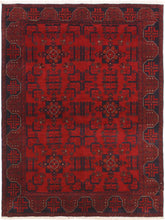 handmade Tribal Biljik Khal Mohammadi Drk. Red Black Hand Knotted RECTANGLE 100% WOOL area rug 4x6
