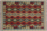 Bohemian Turkish Kilim Blair Hand-Woven Wool Rug - 3'3'' x 4'11''