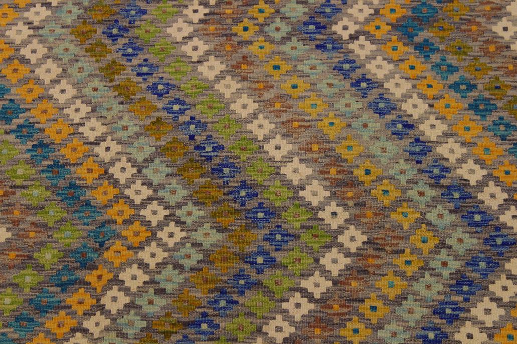 Flat Weave Kilim, Antique, Navaho, Vintage, Handmade, Modern Kilim Ivory Gray Hand-Woven Rectangle 100% Wool Area Rug 5 x 8