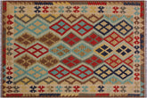 handmade Geometric Kilim Beige Brown Hand-Woven RECTANGLE 100% WOOL area rug 5 x 7