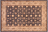 handmade Transitional Kafkaz Drk. Blue Tan Hand Knotted RECTANGLE 100% WOOL area rug 10' x 14'
