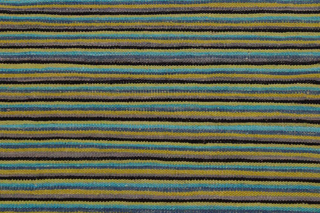 Flat Weave Kilim, Antique, Navaho, Vintage, Handmade, Modern Kilim Green Blue Hand-Woven Rectangle 100% Wool Area Rug 4 x 5