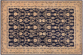 handmade Transitional Kafkaz Blue Brown Hand Knotted RECTANGLE 100% WOOL area rug 10' x 15'