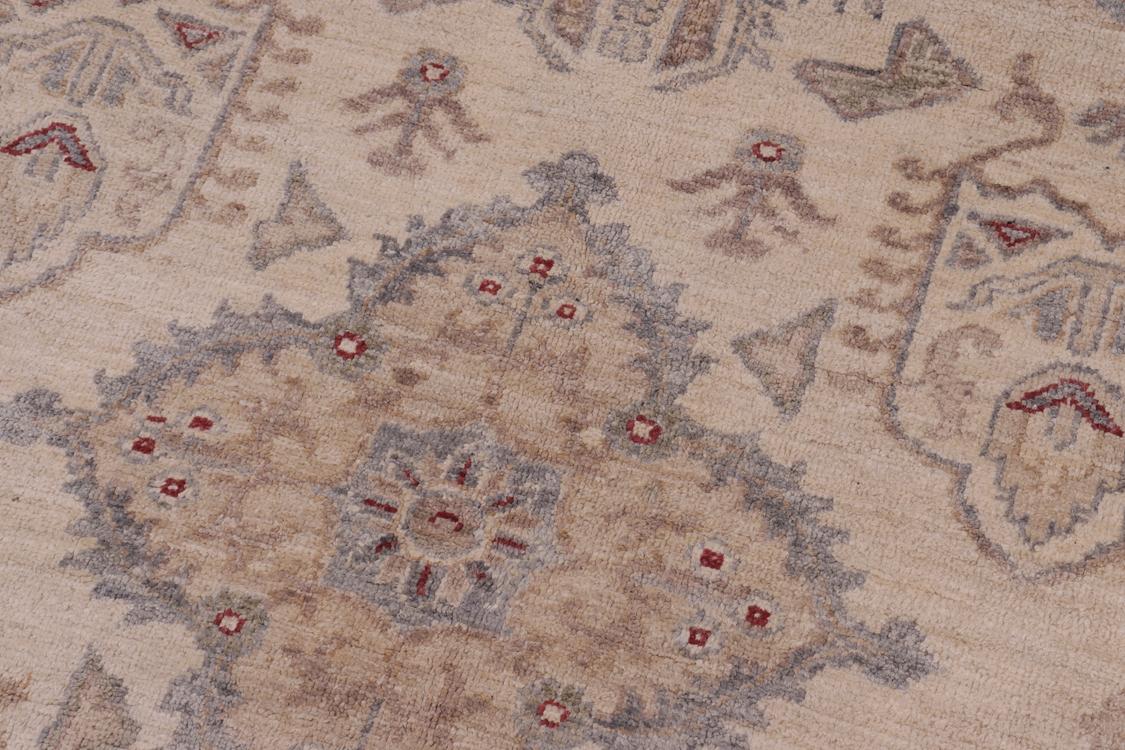 handmade Traditional Kafkaz Ivory Gray Hand Knotted RECTANGLE 100% WOOL area rug 6 x 7