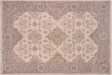 Bohemian Ziegler Caroyln Ivory/Gray Hand-Knotted Wool Rug - 5'7'' x 7'3''