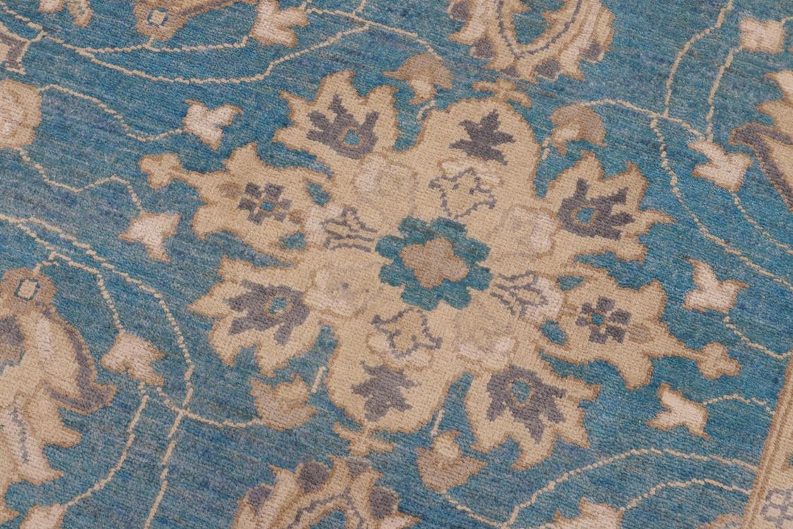 handmade Traditional Kafkaz Lt. Blue Beige Hand Knotted RECTANGLE 100% WOOL area rug 9 x 12