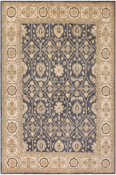handmade Traditional Kafkaz Bluish Gray Ivory Hand Knotted RECTANGLE 100% WOOL area rug 8X10