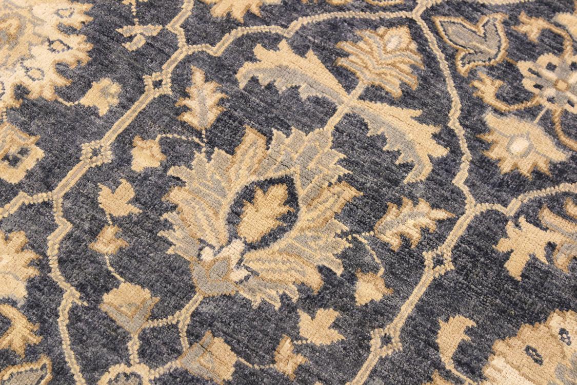 handmade Traditional Kafkaz Bluish Gray Ivory Hand Knotted RECTANGLE 100% WOOL area rug 8 x 10