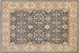 Eclectic Ziegler Casimira Bluish Gray/Ivory Hand-Knotted Wool Rug - 8'2'' x 9'8''