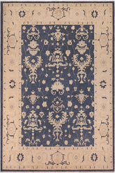 handmade Traditional Kafkaz Bluish Gray Beige Hand Knotted RECTANGLE 100% WOOL area rug 9X12