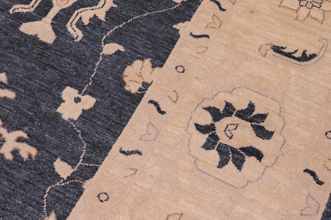 handmade Traditional Kafkaz Bluish Gray Beige Hand Knotted RECTANGLE 100% WOOL area rug 9 x 12