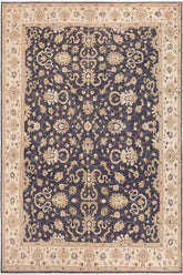 handmade Transitional Kafkaz Drk. Gray Ivory Hand Knotted RECTANGLE 100% WOOL area rug 10X14
