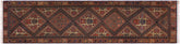 handmade Geometric Antique Kazak Antique Rust Blue Hand Knotted RUNNER 100% WOOL area rug 3x8