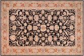handmade Transitional Kafkaz Black Orange Hand Knotted RECTANGLE 100% WOOL area rug 10' x 14'