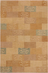handmade Modern Gabbeh Tan Blue Hand Knotted RECTANGLE 100% WOOL area rug 10 X14