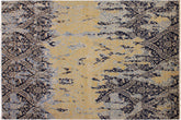 handmade Modern Kafkaz Blue Ivory Hand Knotted RECTANGLE 100% WOOL area rug 10' x 14'