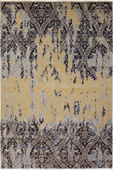 handmade Modern Kafkaz Blue Ivory Hand Knotted RECTANGLE 100% WOOL area rug 10X14