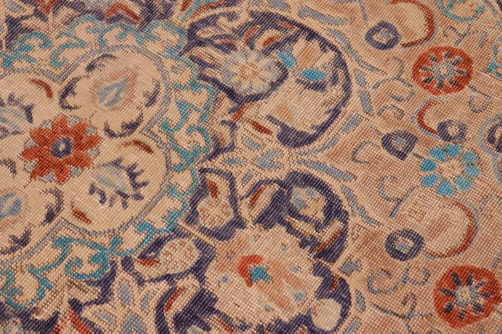 handmade Vintage Hand Painte Red Tan Hand Knotted RECTANGLE 100% WOOL area rug 10X14