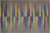 handmade Modern Kilim Grey Purple Hand-Woven RECTANGLE 100% WOOL area rug 7x10